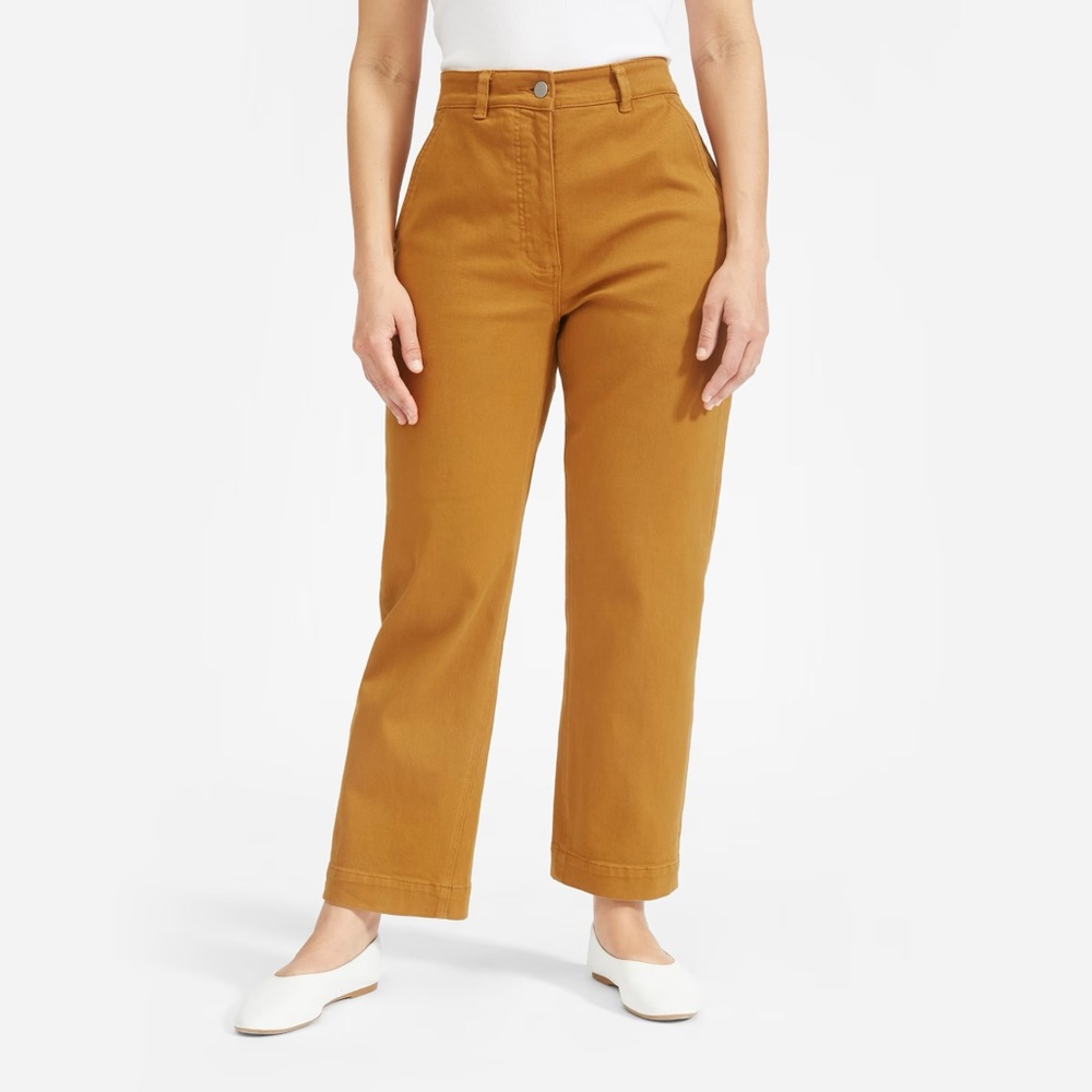 Everlane straight-leg crop, golden brown